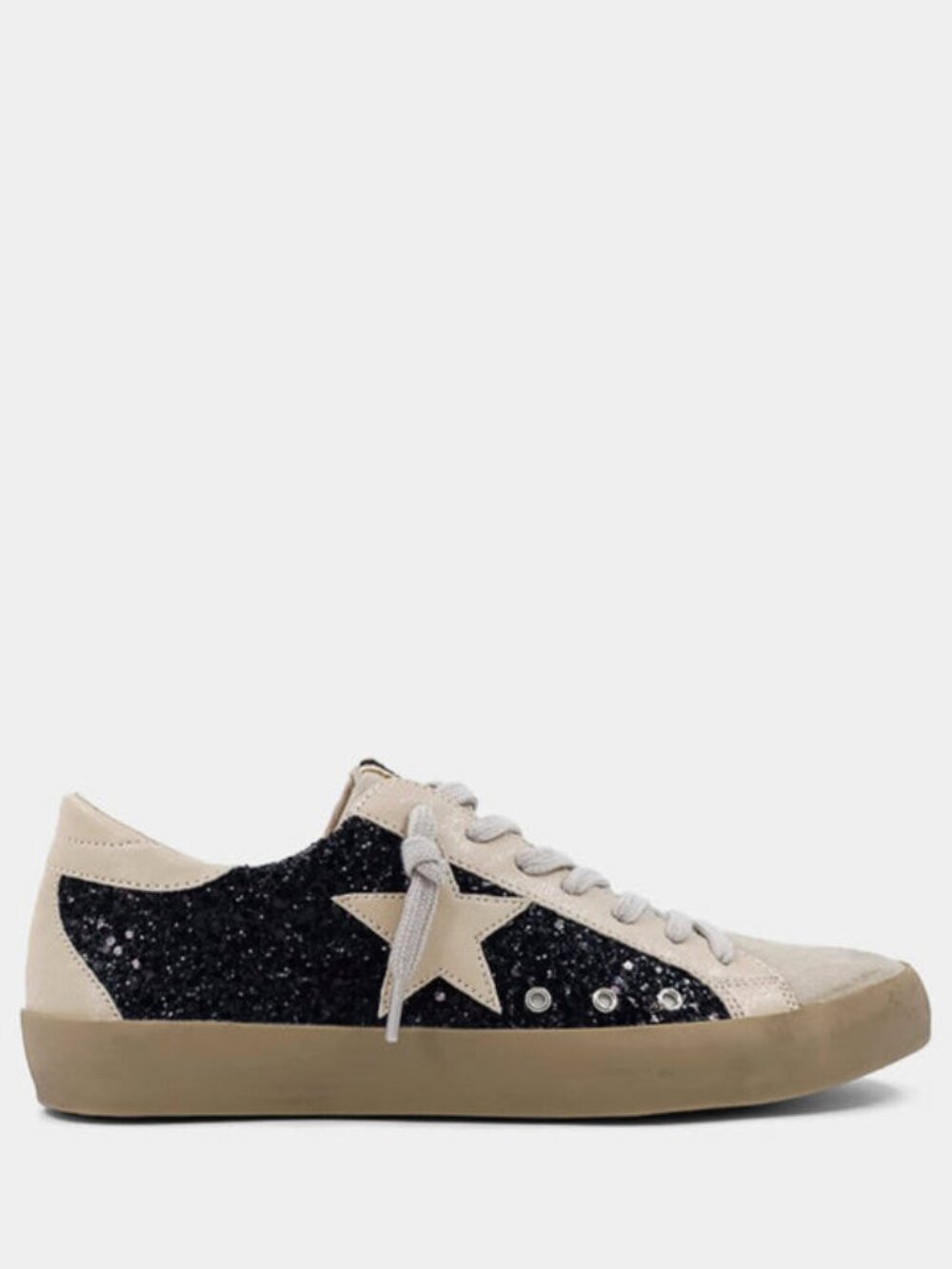 Kids ShuShop Paula Star Sneakers Black Glitter Girls Casual Shoes